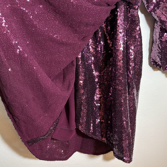 Anthropologie Lisabette Sequined Mini Dress Purple L - Picture 11 of 13